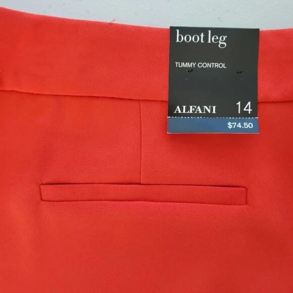 Alfani Boot Leg Tummy Control Pants Slit Hem Womens Size 14 Red Ash NEW - Picture 6 of 9